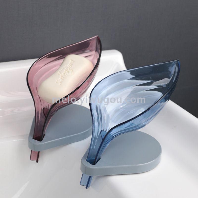 Creative leaf shaped soap box suction cup soap box kitchen dishwashing brush shelf Creative leaf shaped soap box suction cup soap box kitchen dishwashing brush shelf