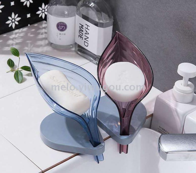 Creative leaf shaped soap box suction cup soap box kitchen dishwashing brush shelf Creative leaf shaped soap box suction cup soap box kitchen dishwashing brush shelf