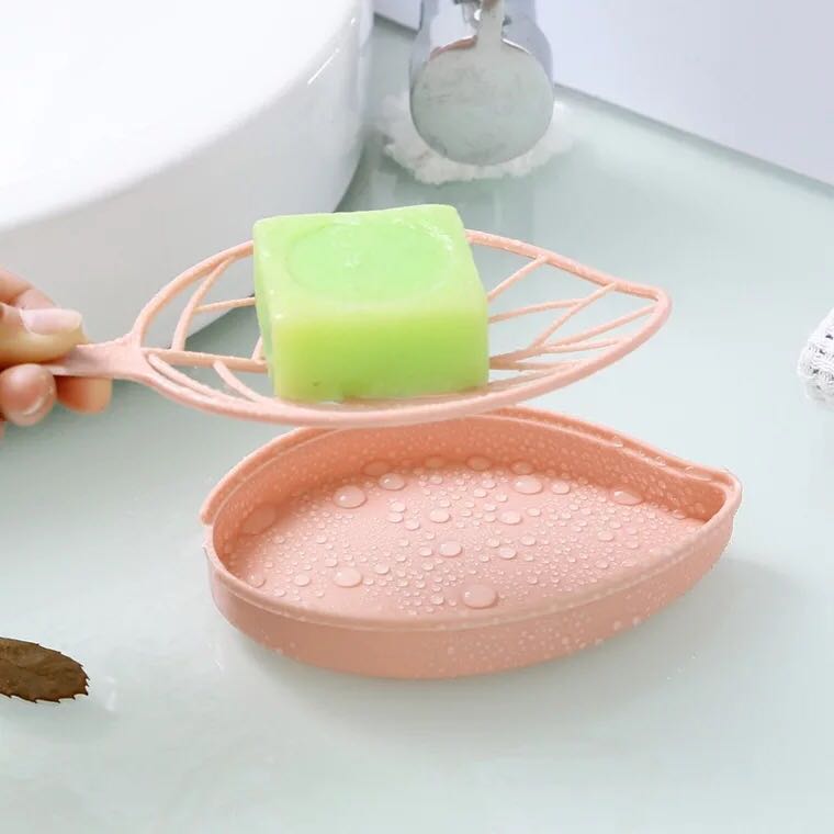 Bathroom creative leaves soap box double large soapy soap box toilet soap box factory direct sale