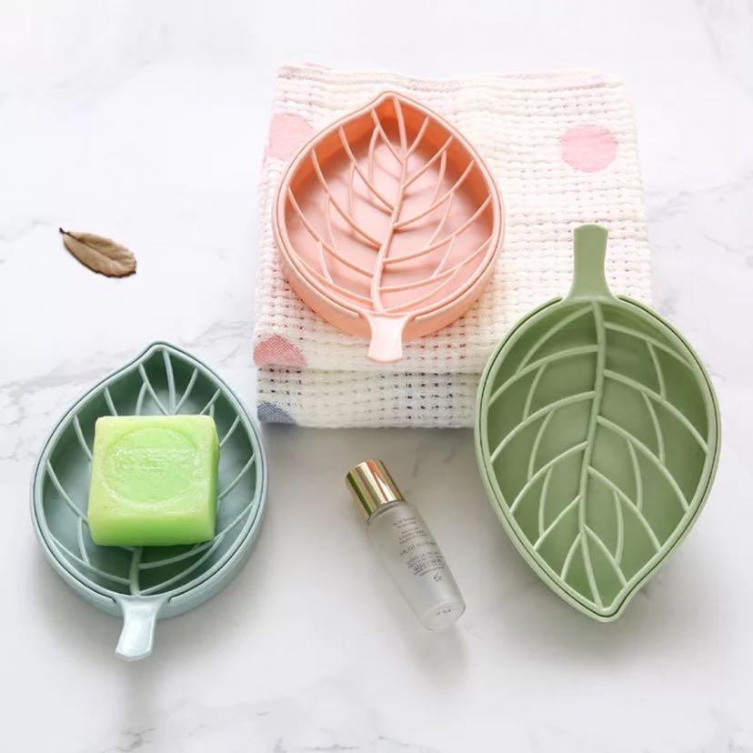 Bathroom creative leaves soap box double large soapy soap box toilet soap box factory direct sale