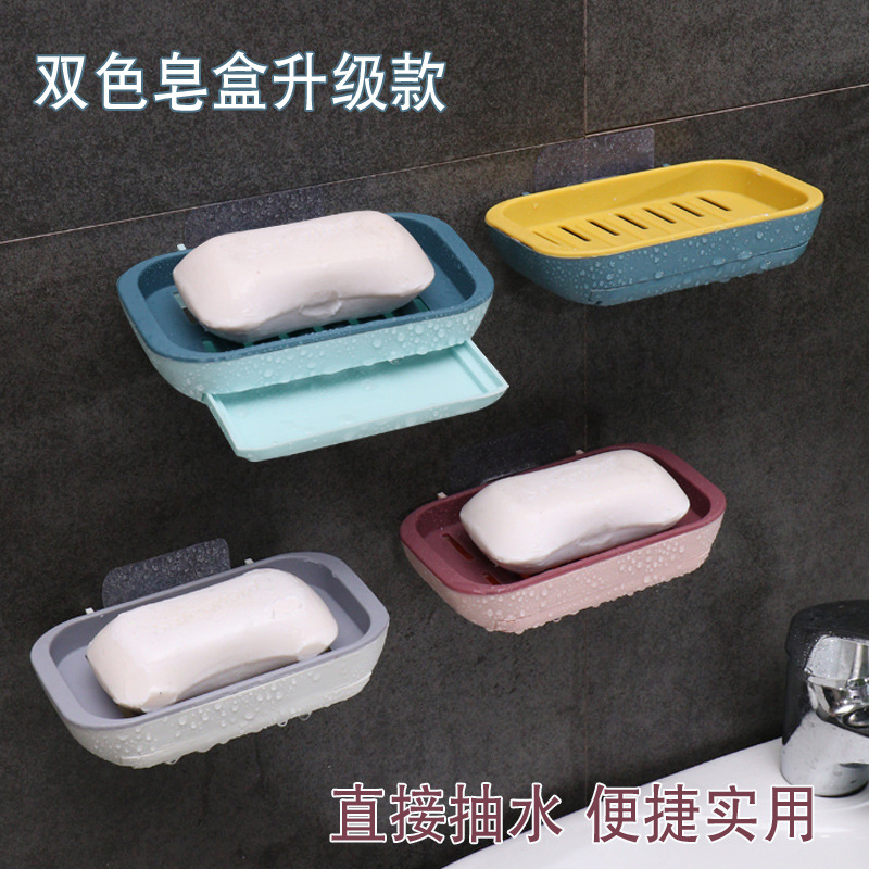 Bathroom soap box soap box soap tray pothole free wall-mounted asphalt soap rack laundry soap box rack