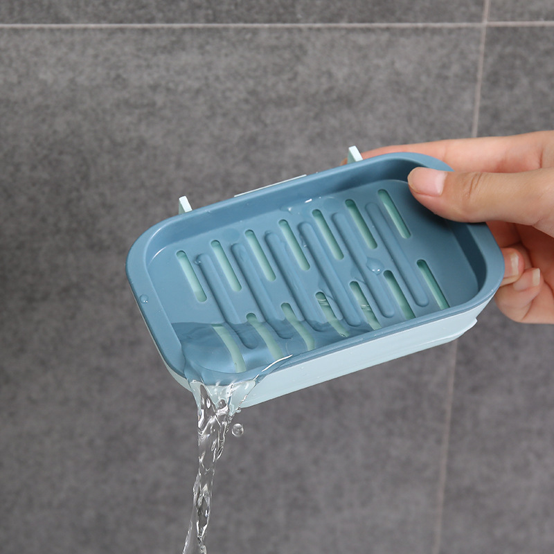 Bathroom soap box soap box soap tray pothole free wall-mounted asphalt soap rack laundry soap box rack
