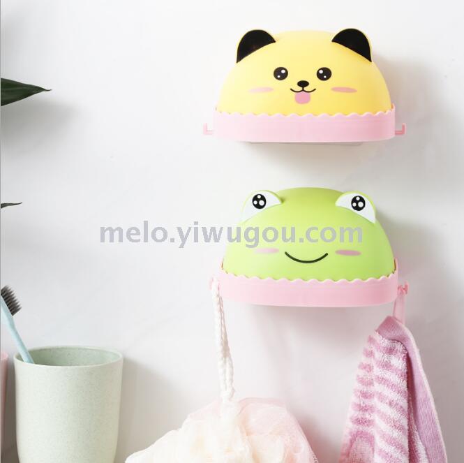 Cartoon no mark wall hanging soap box (built-in sponge, function hook
