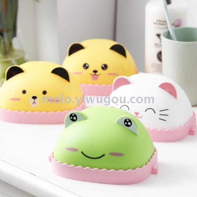 Cartoon no mark wall hanging soap box (built-in sponge, function hook