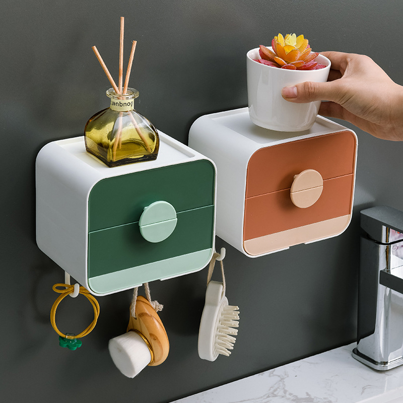 Non - trace adsorption double soap box asphalt shelf wall hanging bathroom toilet soap box soap box jewelry box