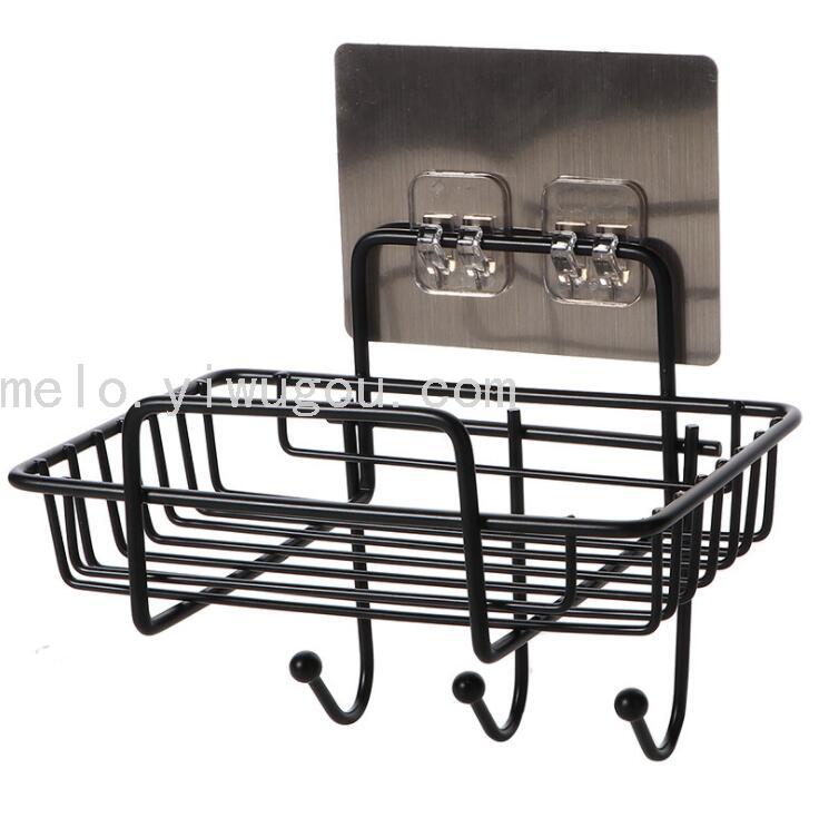 Iron Punch Free Soap Box Wall Hanging Soap Holder Household Bathroom Bathroom Drain with Hook Soap Holder Soap Holder Iron Punch Free Soap Box Wall Hanging Soap Holder Household Bathroom Bathroom Drain with Hook Soap Holder Soap Holder