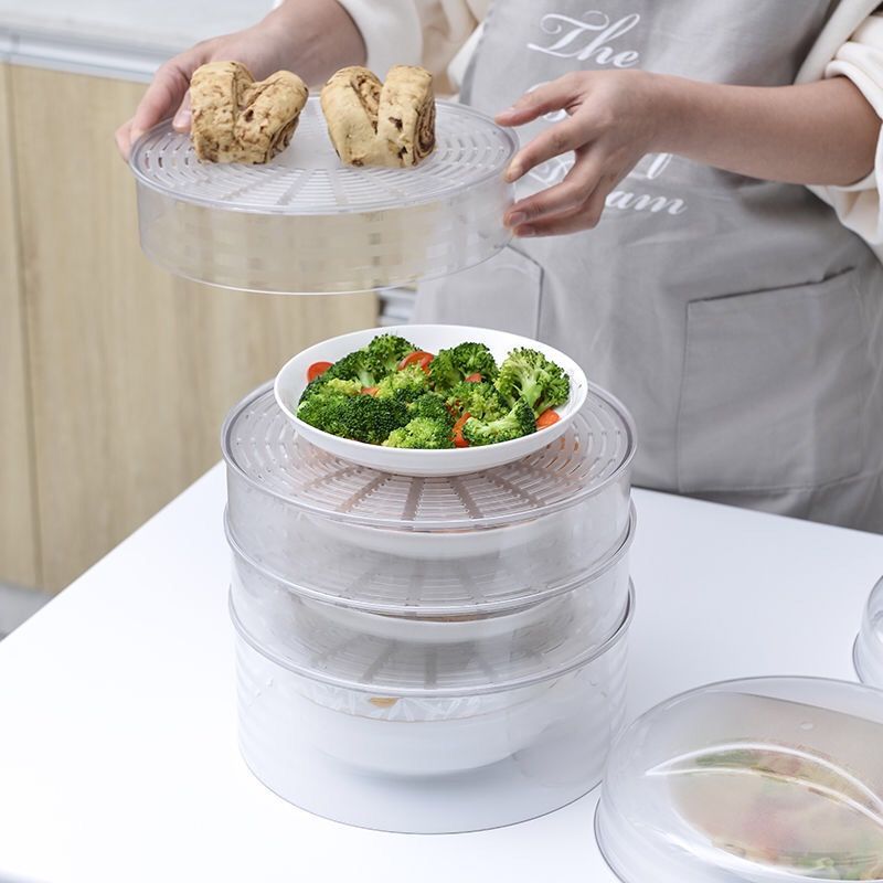 Thermal Food Cover Stackable Storage Refrigerator Food Cover Household Seal Transparent Plastic Dust-Proof Dish Cover 