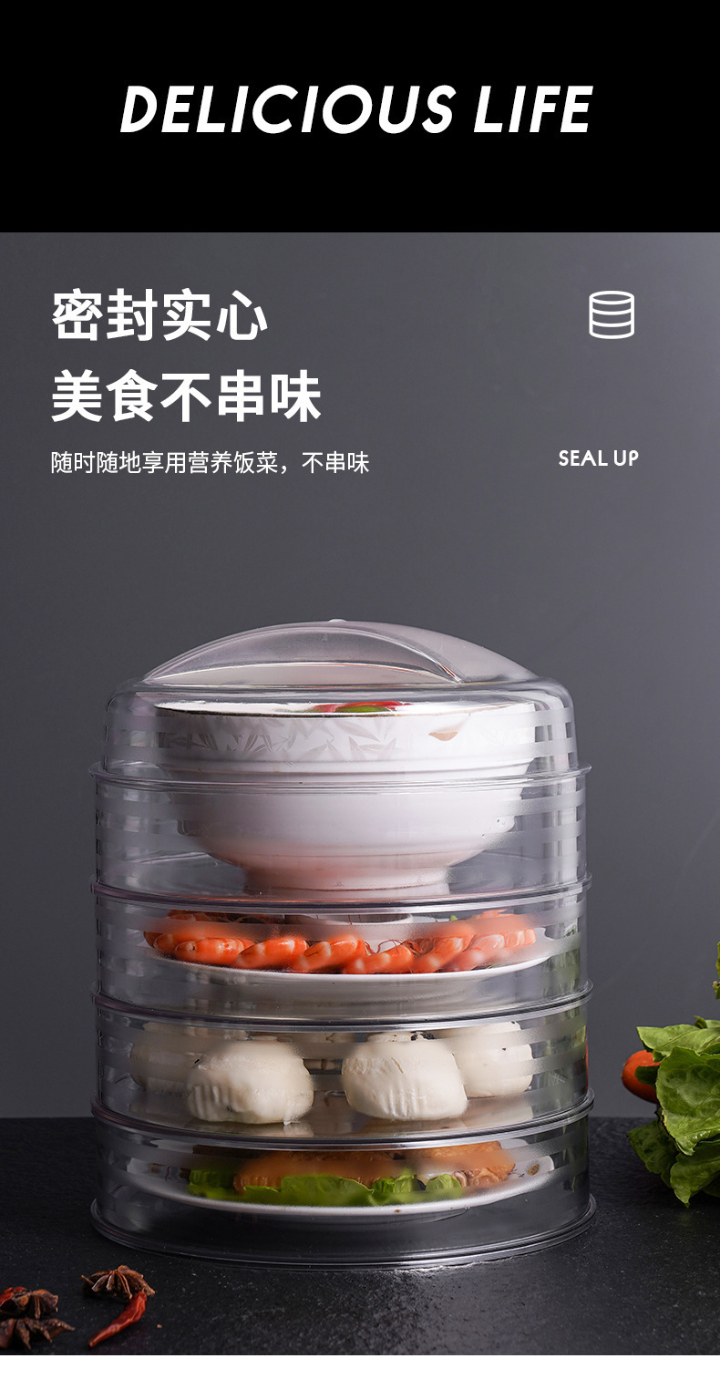 Thermal Food Cover Stackable Storage Refrigerator Food Cover Household Seal Transparent Plastic Dust-Proof Dish Cover 