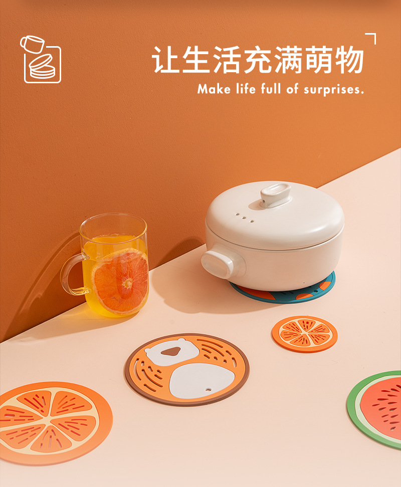 Heat Proof Mat Anti-Scald and Heat-Resistant Household Coasters Waterproof Silicone Dining Table Table Cover Dish Service Plate Potholder Plate Table Mat Cup Mat