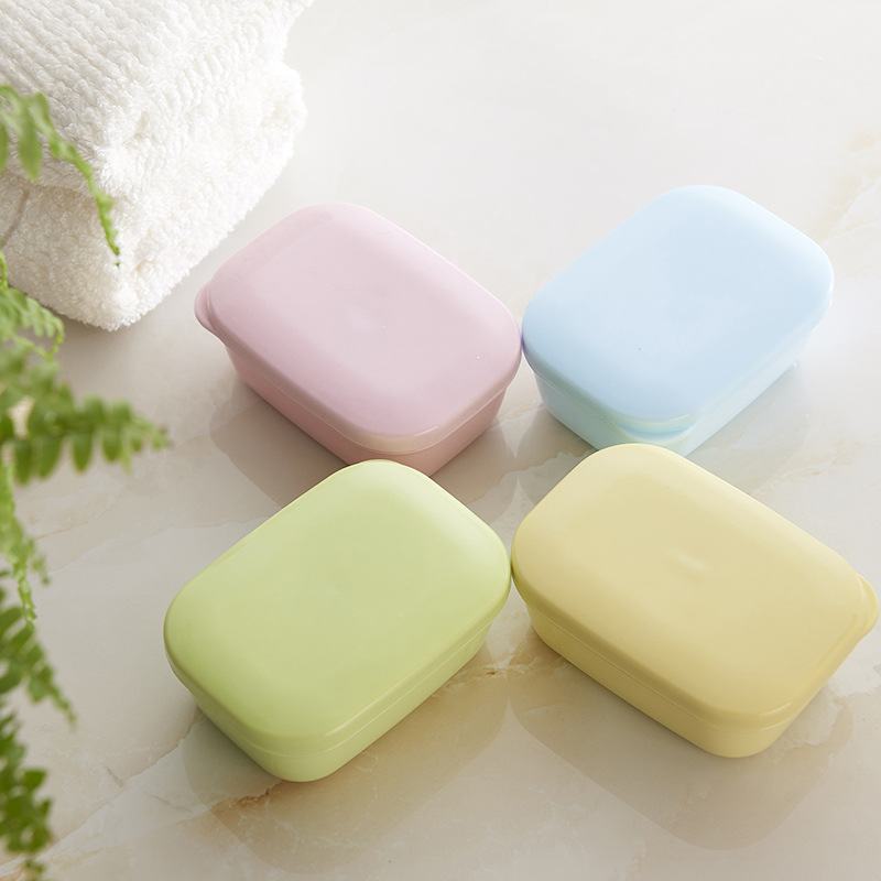 Like Comes for Business Trip with Cover Portable Soap Box Draining Layers Handmade Soap Box Rectangular Soap Dish
