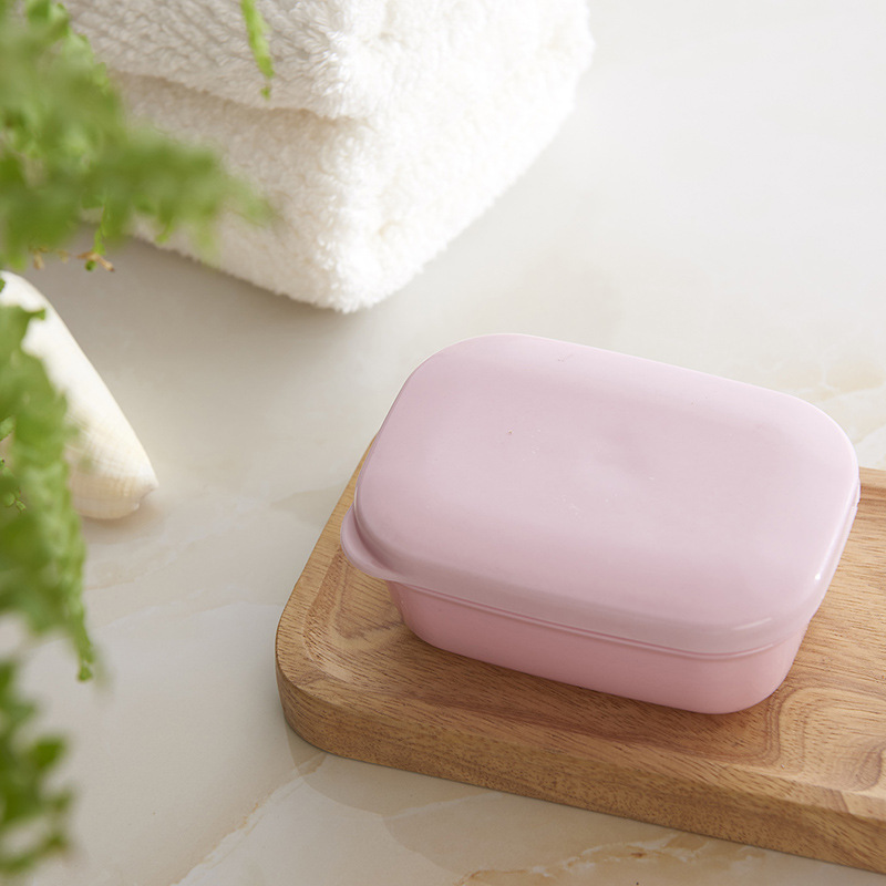Like Comes for Business Trip with Cover Portable Soap Box Draining Layers Handmade Soap Box Rectangular Soap Dish