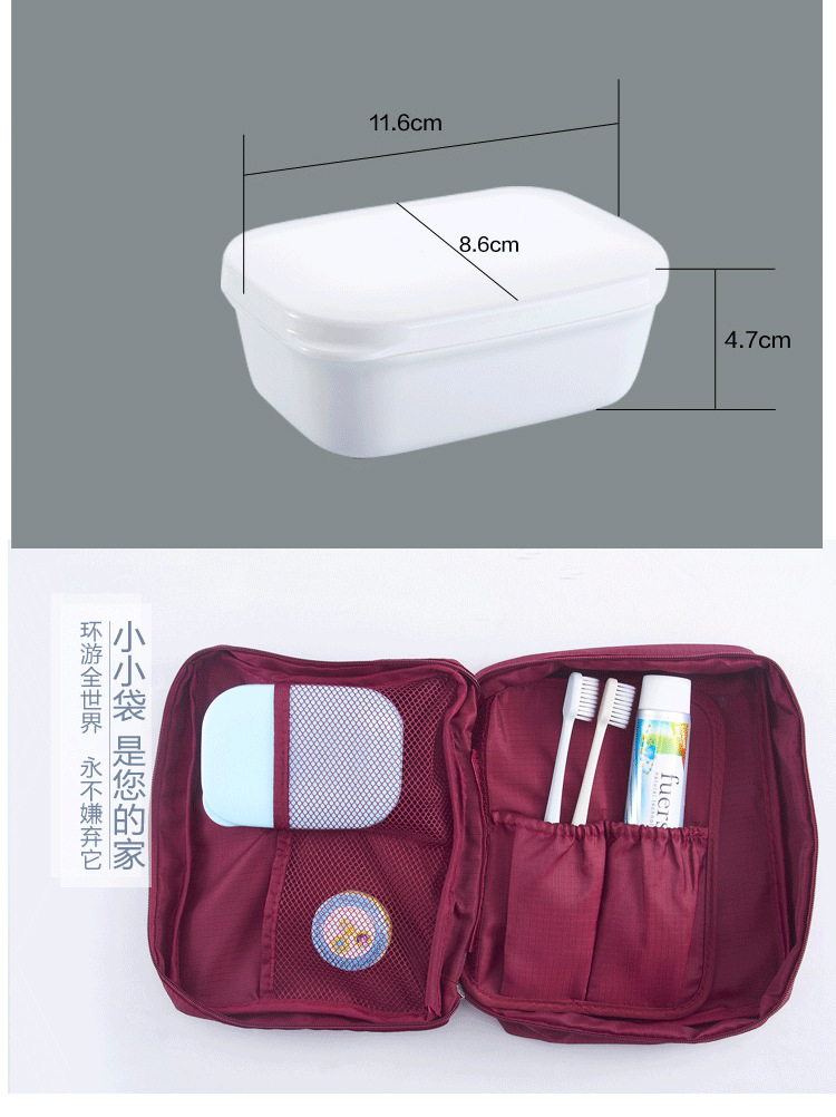 Like Comes for Business Trip with Cover Portable Soap Box Draining Layers Handmade Soap Box Rectangular Soap Dish