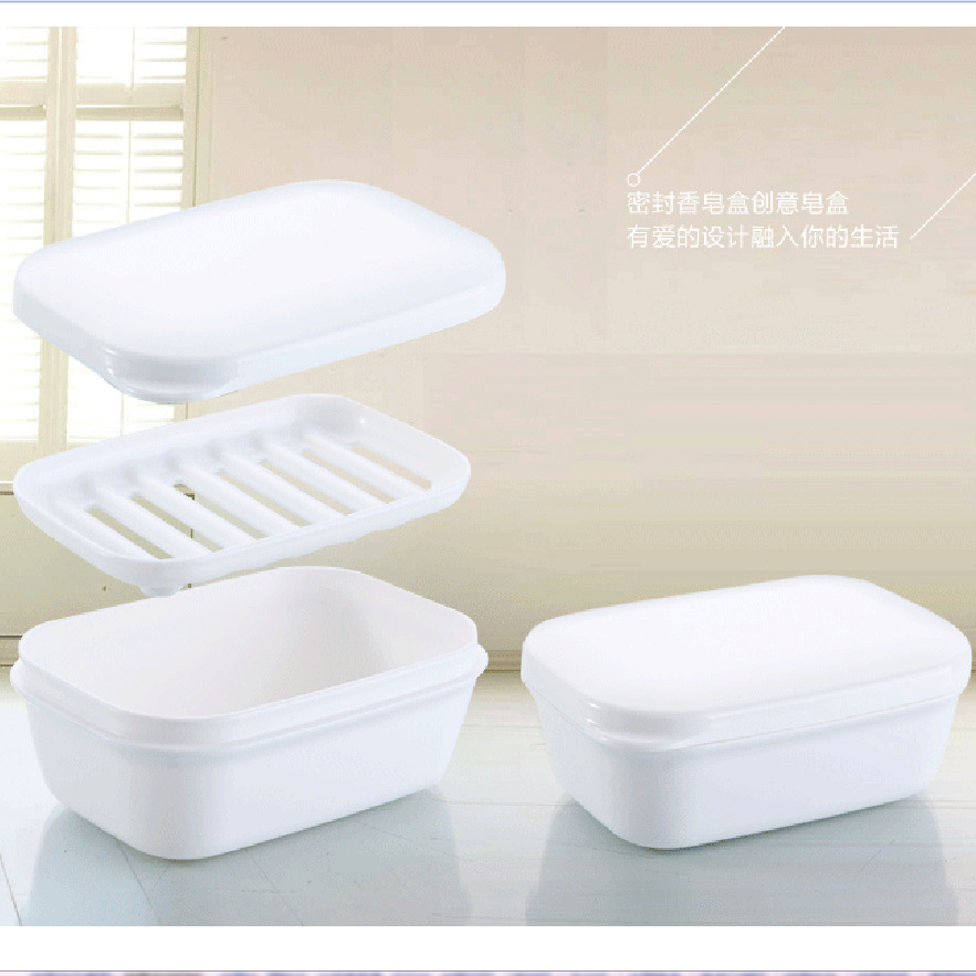 Like Comes for Business Trip with Cover Portable Soap Box Draining Layers Handmade Soap Box Rectangular Soap Dish