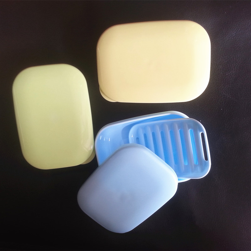 Like Comes for Business Trip with Cover Portable Soap Box Draining Layers Handmade Soap Box Rectangular Soap Dish