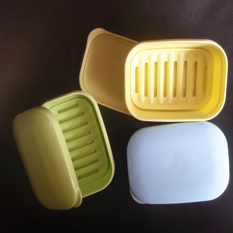 Like Comes for Business Trip with Cover Portable Soap Box Draining Layers Handmade Soap Box Rectangular Soap Dish
