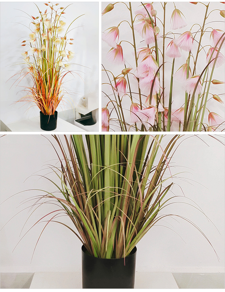Cross-Border Plant Pot Dried Reed Flower Hanging Bell Flower Bonsai Fake Flower Decoration Nordic Room Floor Table-Top Decoration Cross-Border Plant Pot Dried Reed Flower Hanging Bell Flower Bonsai Fake Flower Decoration Nordic Room Floor Table-Top Decoration
