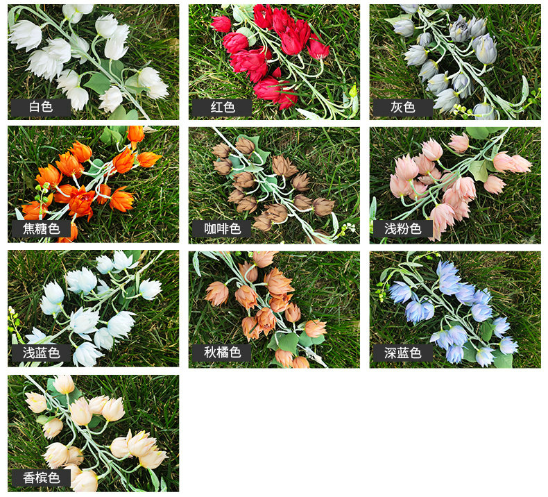 Bell Phoenix Tail Orchid Artificial Silk Flower Home Dining Table Display Flowers Wedding Decoration Decoration Artificial Flowers Fake Flower
