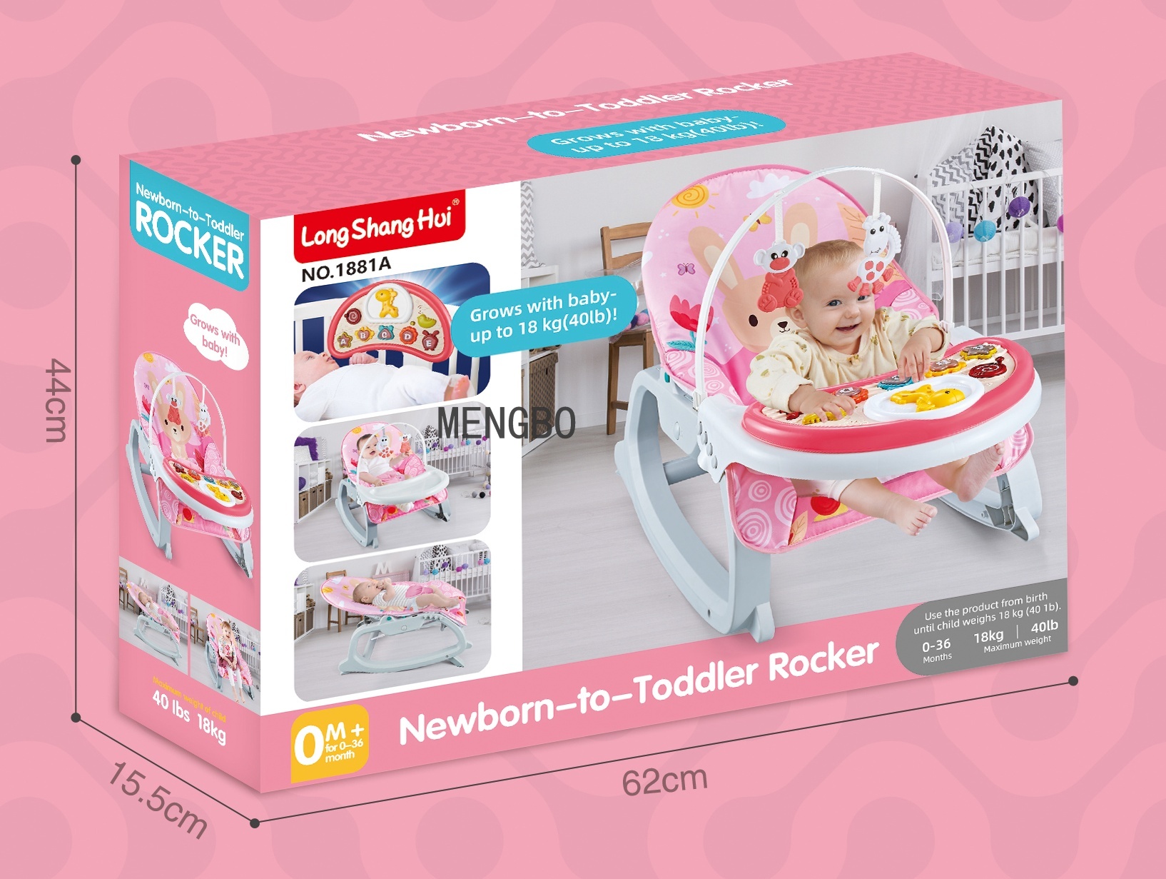 3-in-1 Baby Music Vibration Rocking Chair with Dining Table Bedside Bell Music Piano Baby Comfort Rocking Chair Children Dining Chair