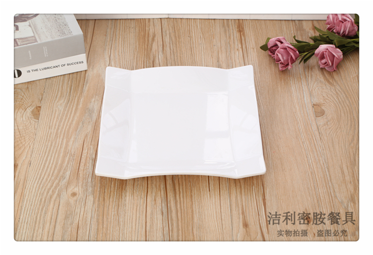 Multi-Purpose White Square Plate Hotel Tableware Porcelain Cake Plate Steak Plate Dish Western Cuisine Plate Plate Dish