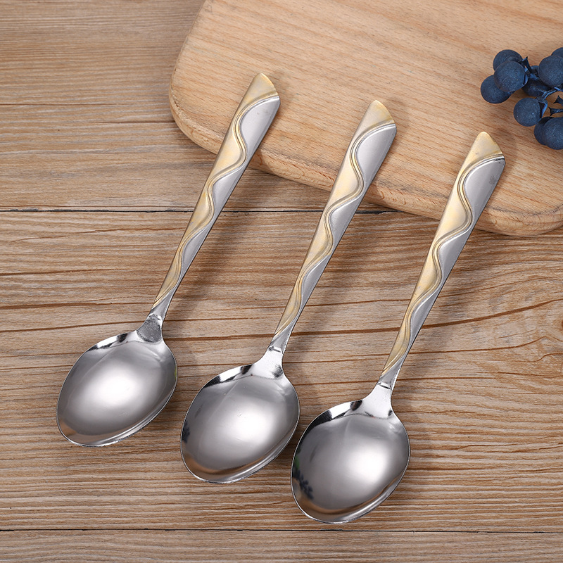 Factory Direct Sales Stainless Steel Spoon Tableware Portable Stainless Steel Spoon Sub-Fork Steak Knife Set