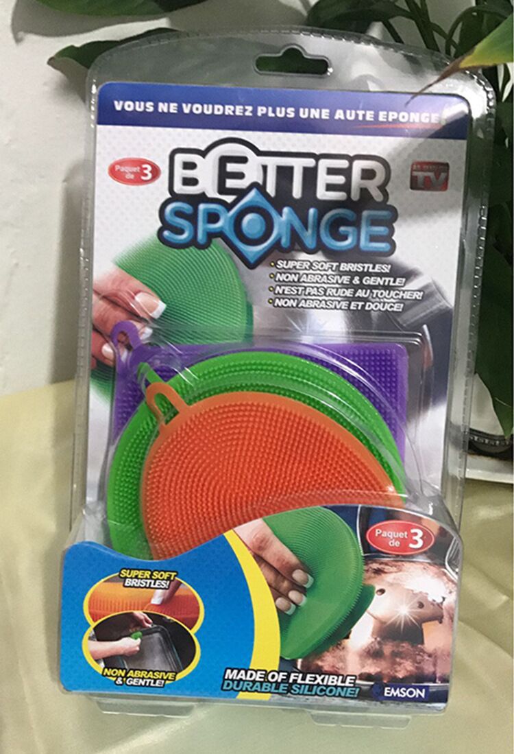 TV&#039;s new product, Better sponge silicone sponge, is used to clean dishes and dishes in the kitchen