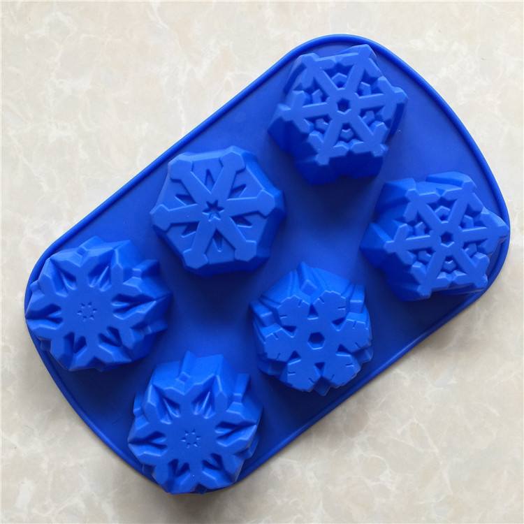 Factory Direct Sales Christmas Series Silicone 6-Piece Snowflake Cake Mold Rice Pudding Steamed Sponge Cake Mold High Temperature Resistant Easy to Clean Factory Direct Sales Christmas Series Silicone 6-Piece Snowflake Cake Mold Rice Pudding Steamed Sponge Cake Mold High Temperature Resistant Easy to Clean