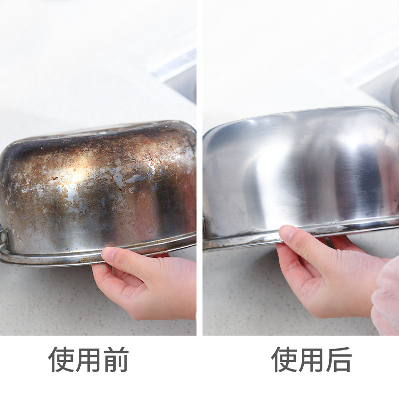 Carborundum sponge Magic wipe kitchen with handle clean decontamination Wash pot bottom Black scale sponge