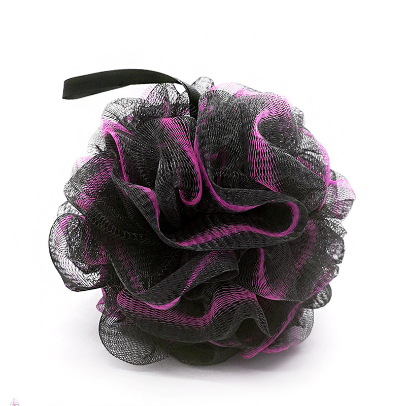 Factory Direct Supply Black Mesh Edge Bamboo Charcoal Adult Bath Sponge Bath Ball Bathroom Supplies Soft and Clean Supply Wholesale