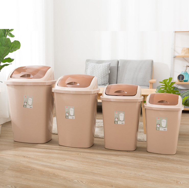 Factory Wholesale Garbage Classification Environmental Sanitation Waste Bin Outdoor Kitchen Home Shake Cover Plastic Covered Storage Dustbin