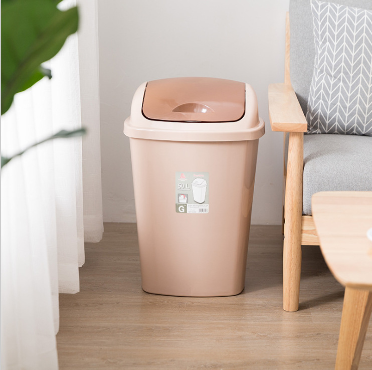 Factory Wholesale Garbage Classification Environmental Sanitation Waste Bin Outdoor Kitchen Home Shake Cover Plastic Covered Storage Dustbin