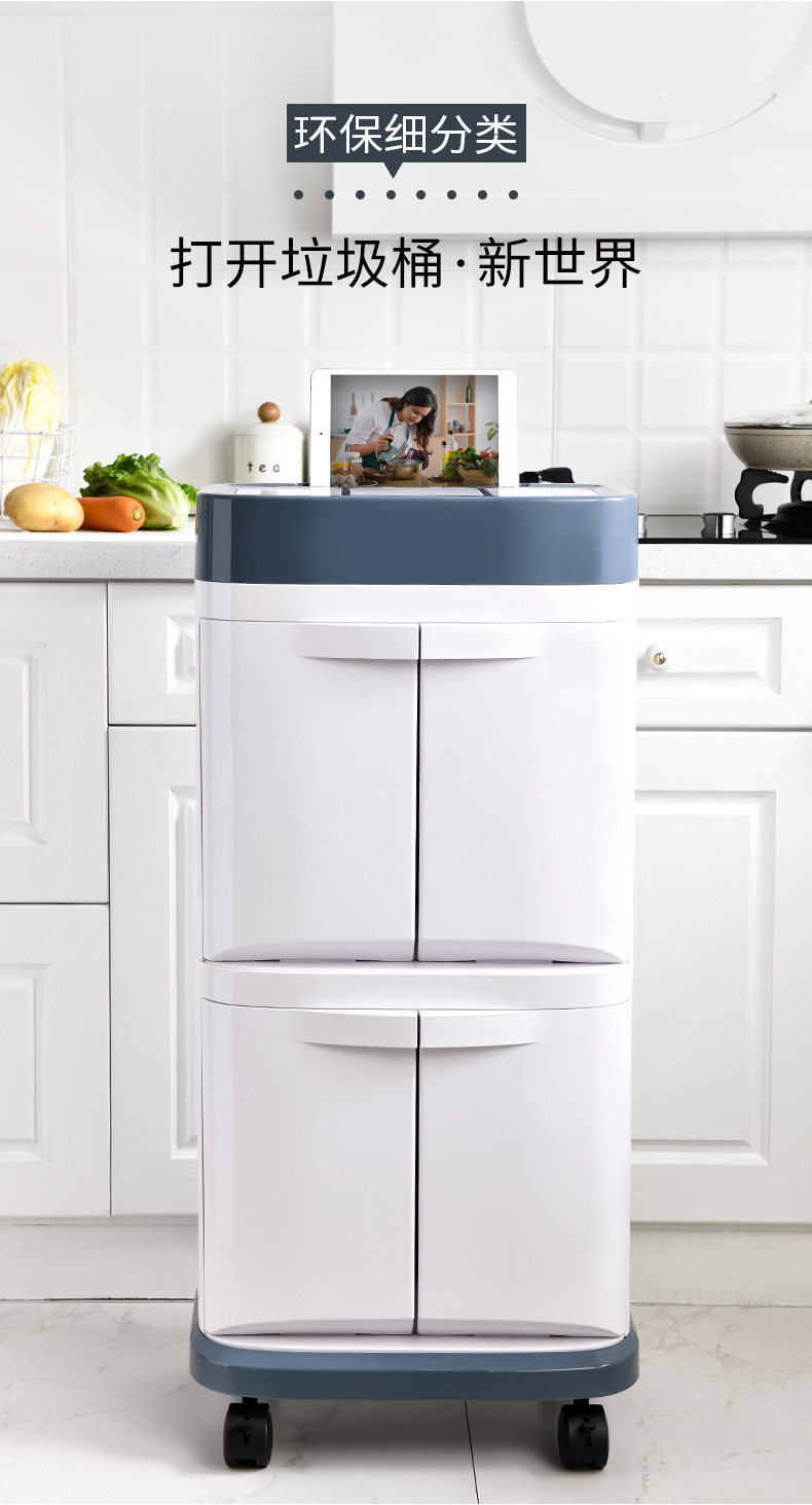 Nordic Dustbin Household Kitchen Living Room Creative brush large double classification with Lid Dry wet Dumpster Nordic Dustbin Household Kitchen Living Room Creative brush large double classification with Lid Dry wet Dumpster