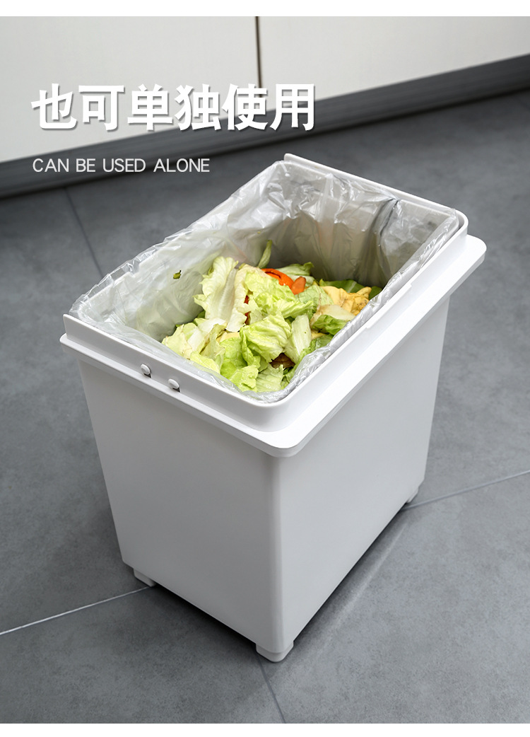 Kitchen Double Layer Sorting Trash Bin Large Capacity Press Type Dustbin with Pulley with Lid Dry Wet Separation Trash Can Kitchen Double Layer Sorting Trash Bin Large Capacity Press Type Dustbin with Pulley with Lid Dry Wet Separation Trash Can