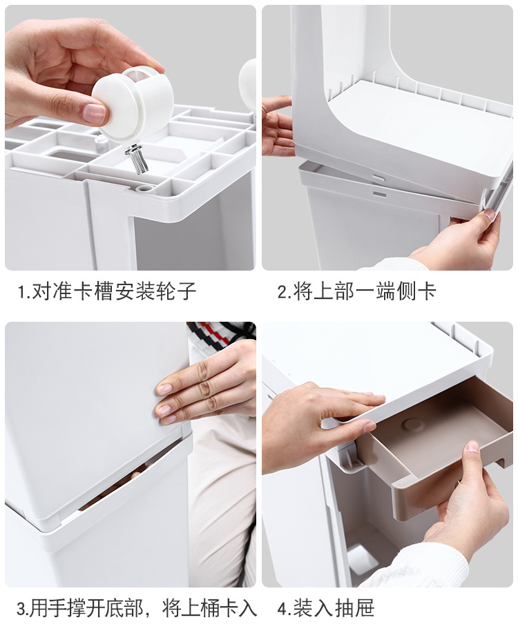 Kitchen Double Layer Sorting Trash Bin Large Capacity Press Type Dustbin with Pulley with Lid Dry Wet Separation Trash Can Kitchen Double Layer Sorting Trash Bin Large Capacity Press Type Dustbin with Pulley with Lid Dry Wet Separation Trash Can