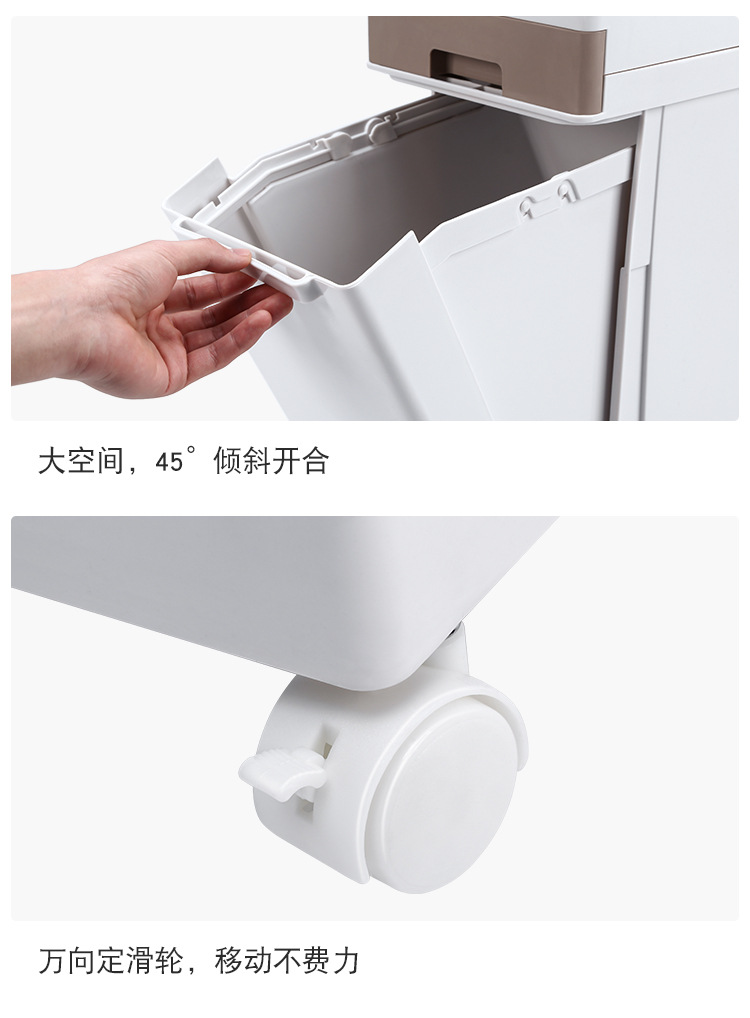 Kitchen Double Layer Sorting Trash Bin Large Capacity Press Type Dustbin with Pulley with Lid Dry Wet Separation Trash Can Kitchen Double Layer Sorting Trash Bin Large Capacity Press Type Dustbin with Pulley with Lid Dry Wet Separation Trash Can