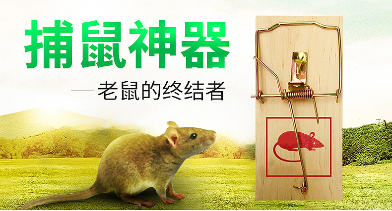 Factory Wholesale Large Wooden Mouse Trap Household Mousetrap Mousetrap Mouse Clip Safe Environmental Protection Mousetrap