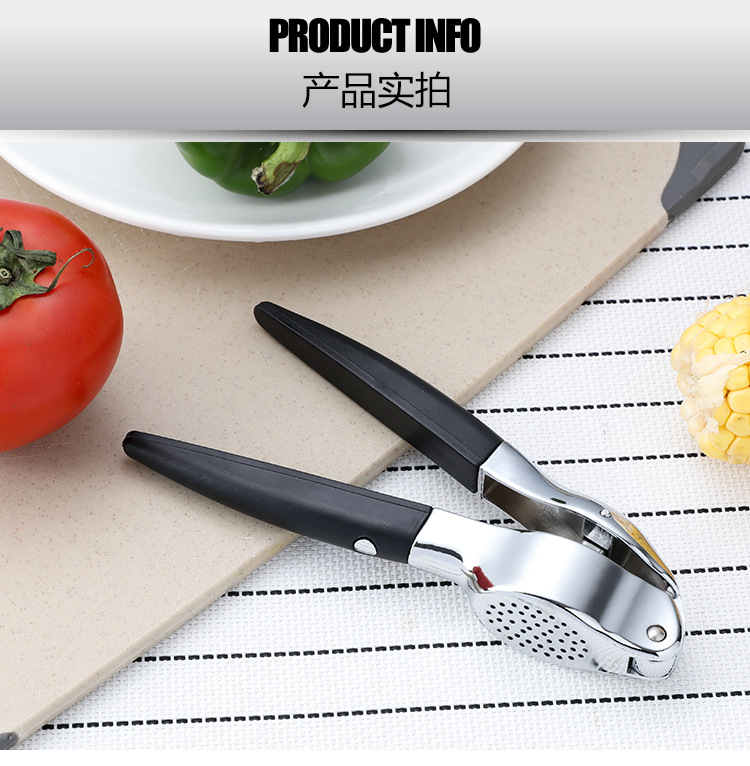 Zp-alloy garlic press multifunctional manual tamper garlic puree peeler garlic clip kitchen gadgets manufacturers direct sales