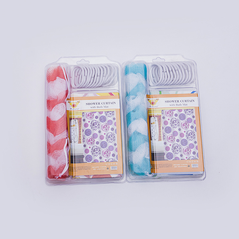 Bath strip + small curtain suit small curtain waterproof thickening suit opaque perforation - free Bath telescopic water bar wholesale