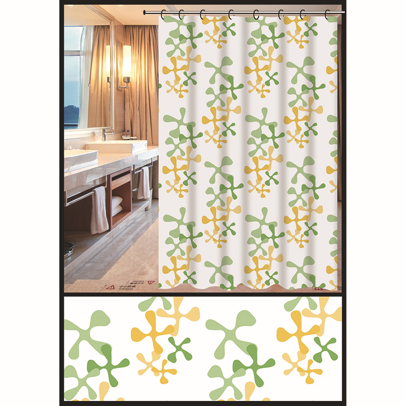 Bath strip + small curtain suit small curtain waterproof thickening suit opaque perforation - free Bath telescopic water bar wholesale