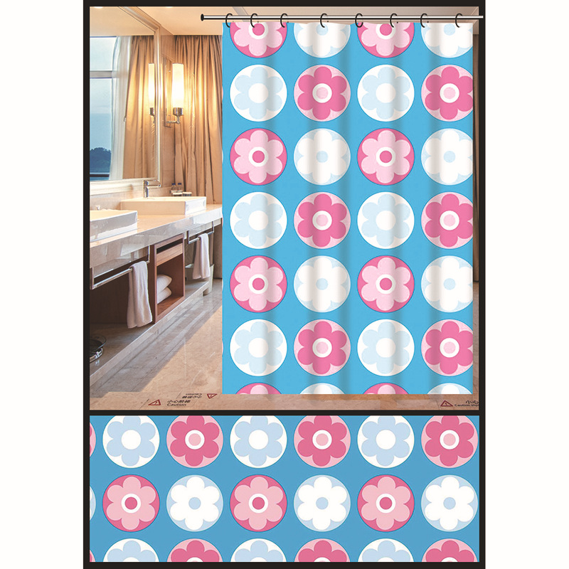 Bath strip + small curtain suit small curtain waterproof thickening suit opaque perforation - free Bath telescopic water bar wholesale