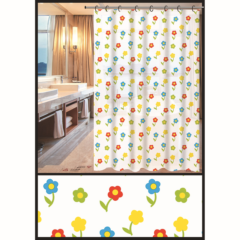 Bath strip + small curtain suit small curtain waterproof thickening suit opaque perforation - free Bath telescopic water bar wholesale