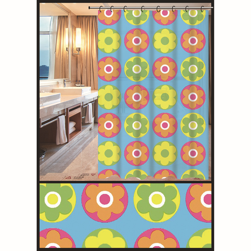 Bath strip + small curtain suit small curtain waterproof thickening suit opaque perforation - free Bath telescopic water bar wholesale