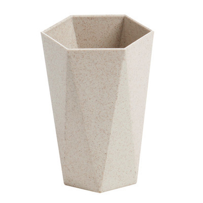 Wheat straw bath &amp; Rinse cup Home bath simple diamond shaped toothbrush cup lovers tooth jar tooth cup