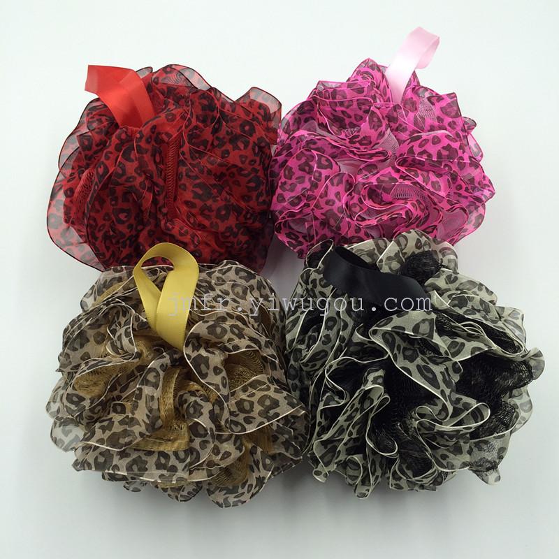 Luxury bath flowers euro bath and Leopard print Ribbon bath factory outlet