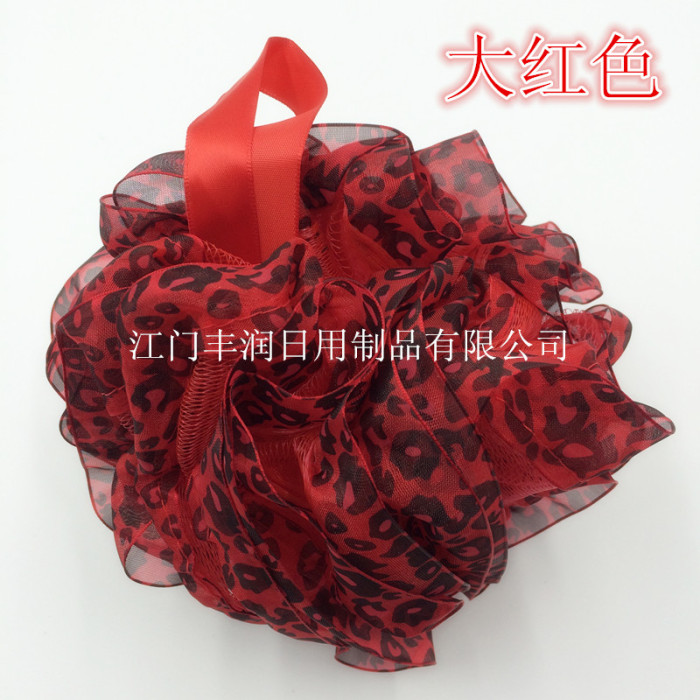 Luxury bath flowers euro bath and Leopard print Ribbon bath factory outlet