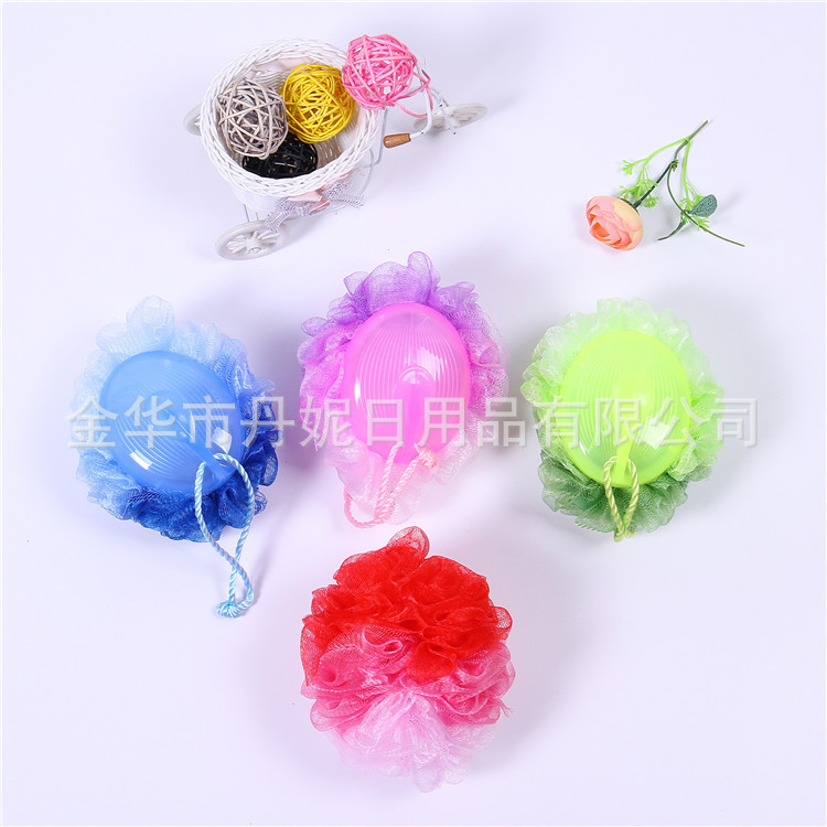Factory Direct Sales Hot Sale High Quality Fine Mesh Cover Handle Bath Flower, Gradient Color Bath Strip BATH ESSENTIAL
