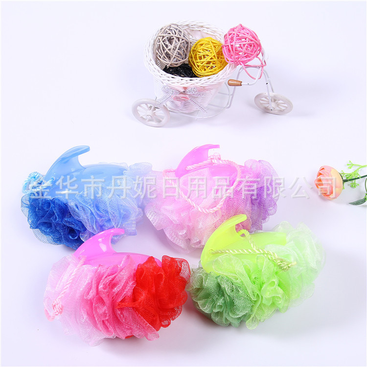 Factory Direct Sales Hot Sale High Quality Fine Mesh Cover Handle Bath Flower, Gradient Color Bath Strip BATH ESSENTIAL