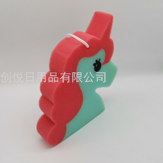 Unicorn Cartoon Creative Animal Shape Children Bath Spong Mop Bath Rub Bath Cleaning Sponge Block with Lanyard