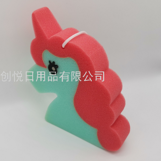 Unicorn Cartoon Creative Animal Shape Children Bath Spong Mop Bath Rub Bath Cleaning Sponge Block with Lanyard