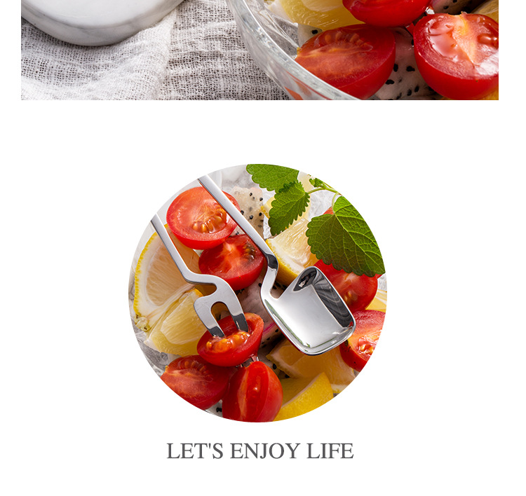 Stainless Steel Fruit Fork 304 Coffee Spoon Japanese Ice Spoon Ice Cream Ice-Cream Spoon Hanging Mug Spoon