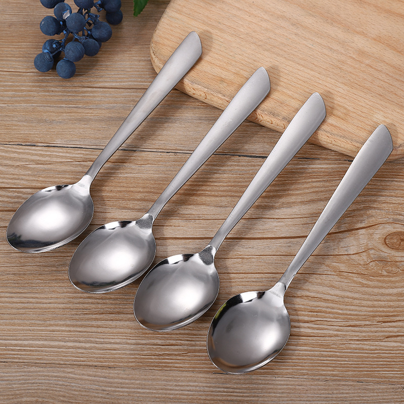 Western Style Stainless Steel Fork Spoon Canteen Tip round Spoon Hotel Western Food Spoon Fork Factory Direct Sales